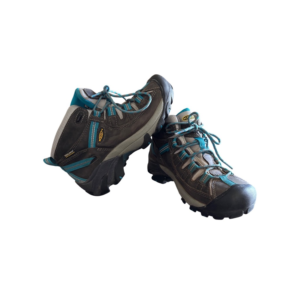 Keen Targhee II Mid Waterproof Hiking Boots Brown Turquoise 1010137 Womens 6.5
